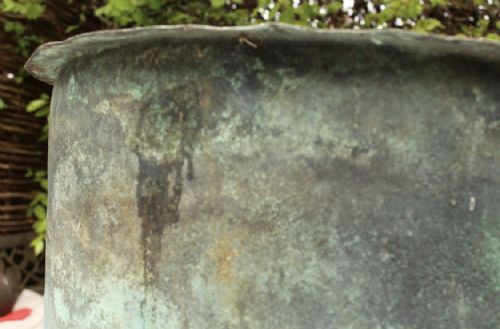 COPPER VERDIGRIS PLANTER LOG BIN - ADDITIONAL PHOTO 1
