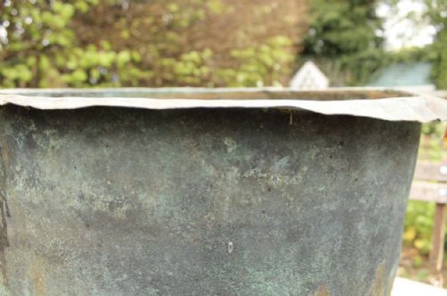 COPPER VERDIGRIS PLANTER LOG BIN - ADDITIONAL PHOTO 3