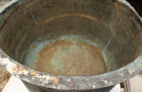 COPPER VERDIGRIS PLANTER LOG BIN - ADDITIONAL PHOTO 4