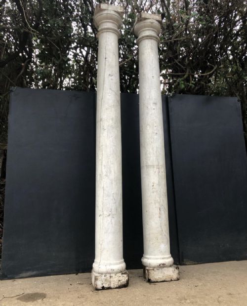 PAIR OF PORTICO SOFTWOOD ARCHITECTURAL COLUMNS FOR RESTORATION - ADDITIONAL PHOTO 2