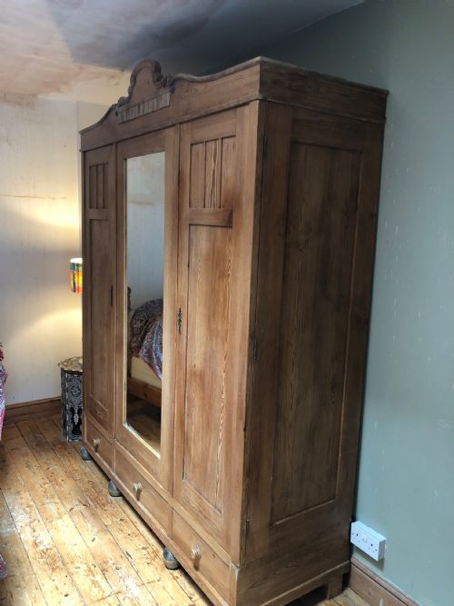 Edwardian Pine Triple Knockdown Wardrobe