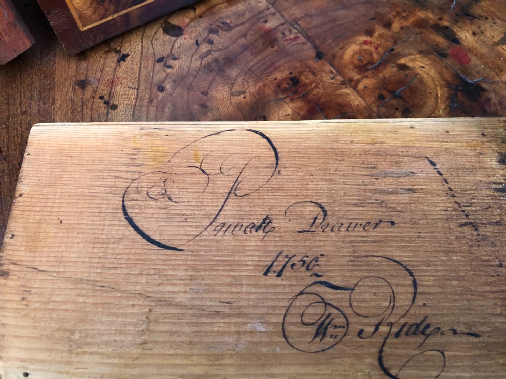 George II Burr Elm and yew bureau View II