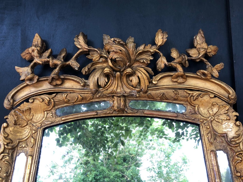 French Louis XIV style mid 18th century giltwood marginal mirror View IV