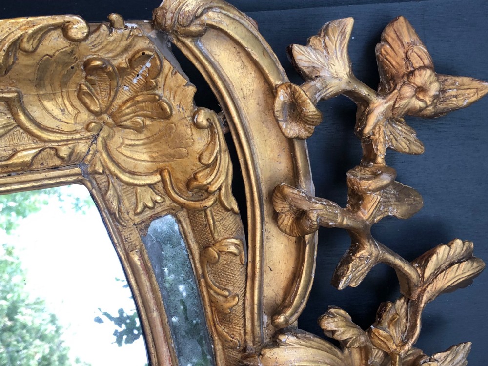 French Louis XIV style mid 18th century giltwood marginal mirror View V