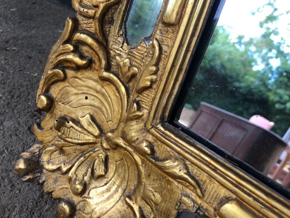French Louis XIV style mid 18th century giltwood marginal mirror View VI