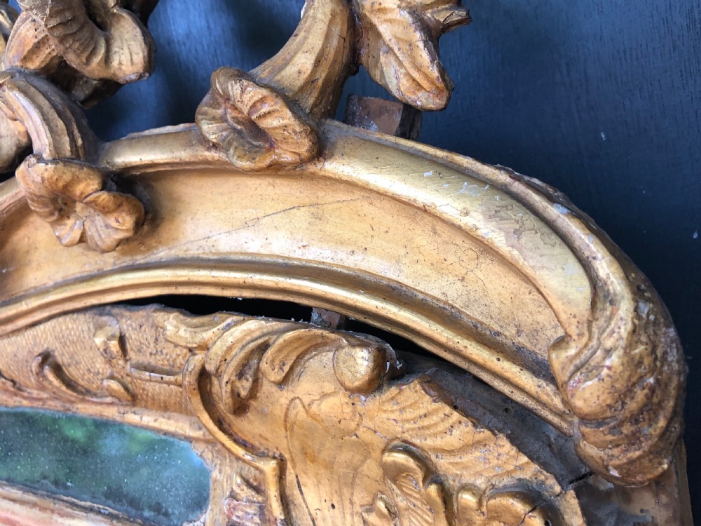 French Louis XIV style mid 18th century giltwood marginal mirror View VII