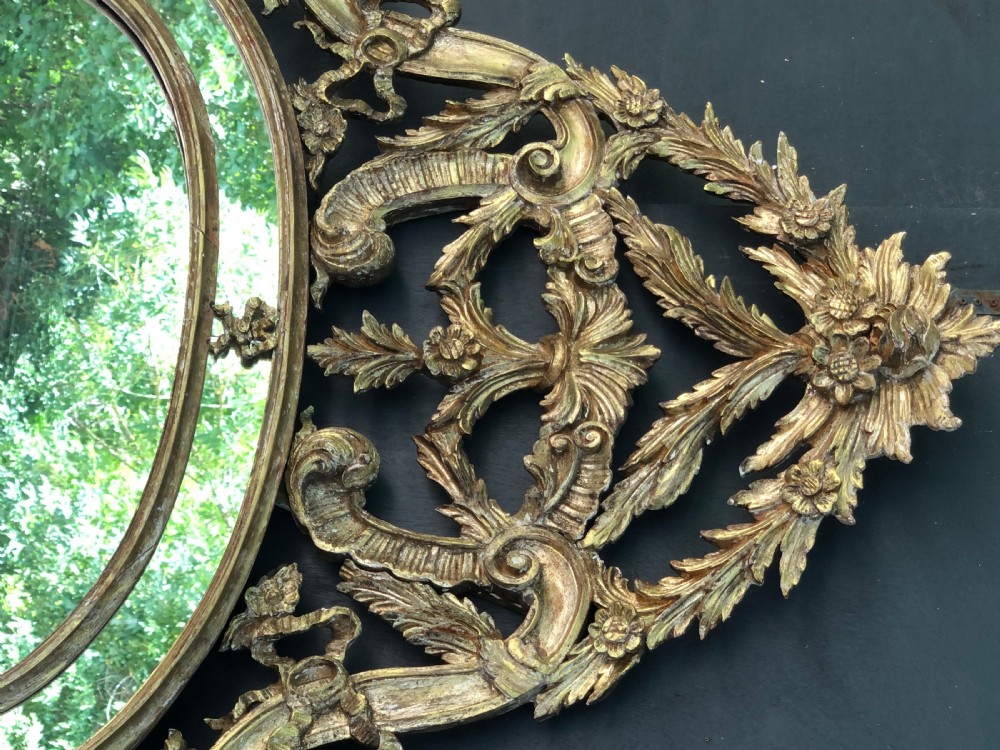 Large Carved Giltwood overmantel mirror  View II