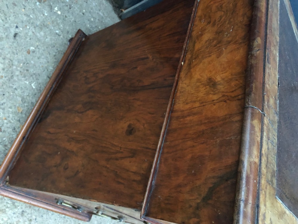 small figured walnut regency period pedestal desk View IV