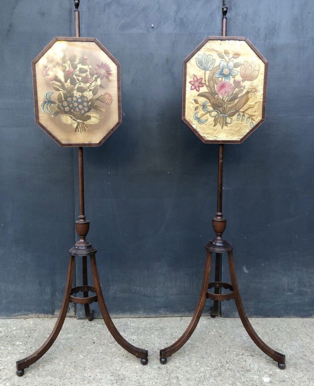 Pair of george III polescreens