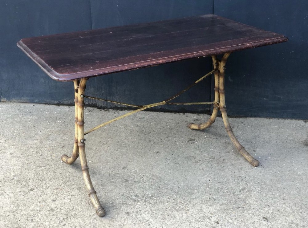 Faux bamboo painted cast iron conservatory orangery or bistro table. 