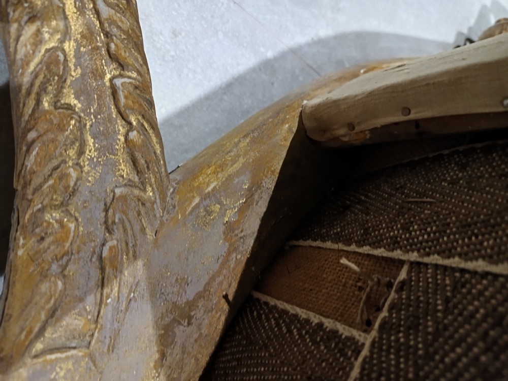 A giltwood curule window seat. View XI