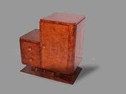 Art Deco Burr Walnut Bedside Cabinet