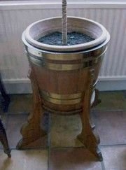 Arts and Crafts Brass Bound Oak Planter