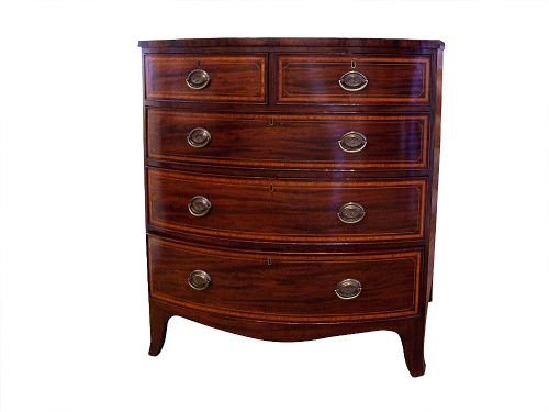 Regency Mahogany Bow Front Chest