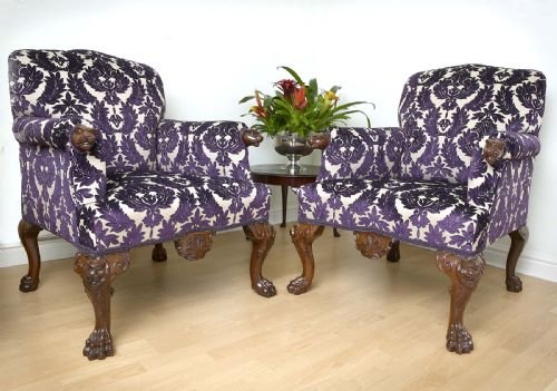 Pair of French Mahogany Armchairs