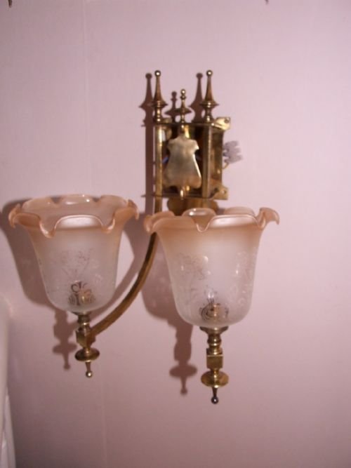 Edwardian Brass Wall Light