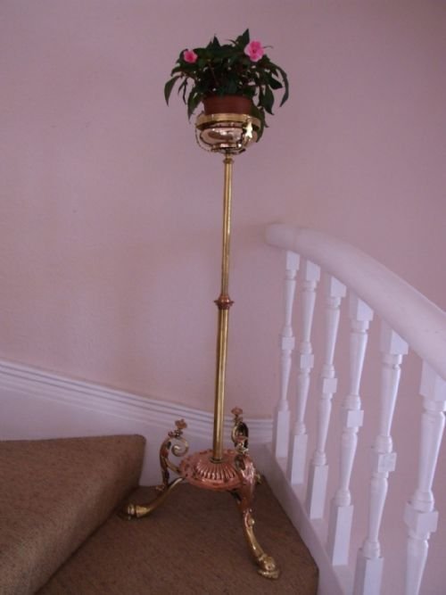 Brass and Copper Adjustable Plant Stand