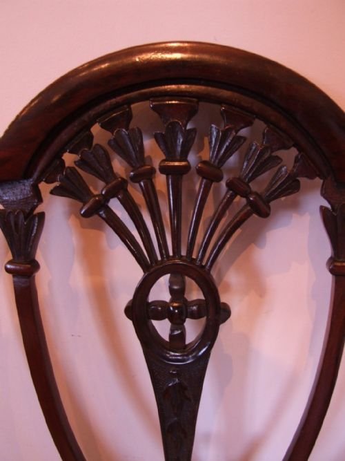 Pair of Edwardian Mahogany Shield Back Dining Chairs