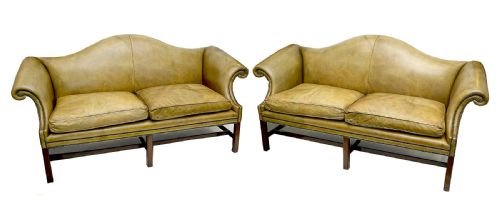 Pair of Late 19th Centuray Camel Back Sofas in the Georgian Style