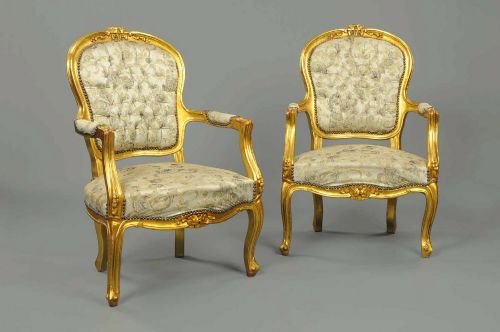A Pair of Late Victorian Giltwood Armchairs