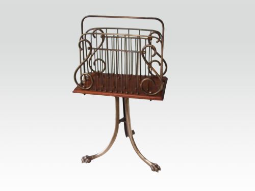 Brass and Walnut Revolving Music Canterbury