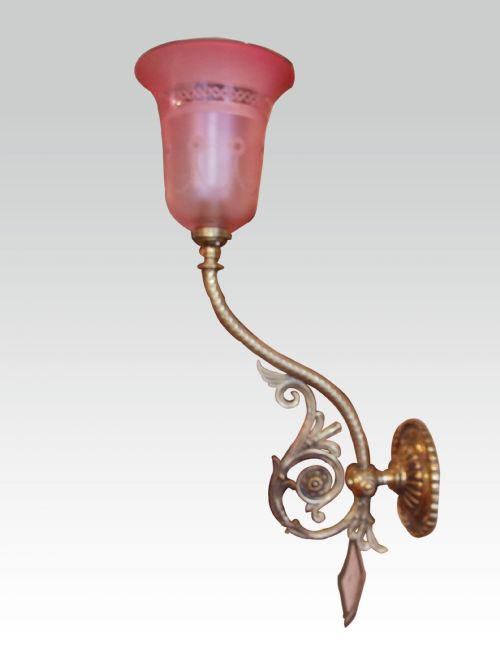 Edwardian Brass Wall Light