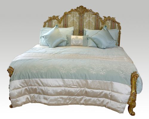 19th Century French Carved Giltwood King Size Bed