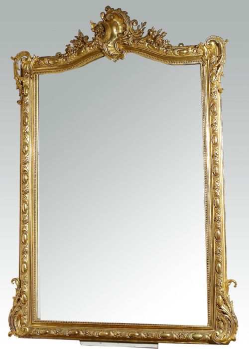 Mid 19th Century Over Mantel Gilt Mirror