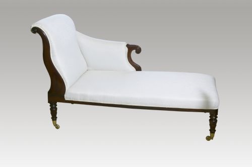 William IV Mahogany Framed Chaise Longue