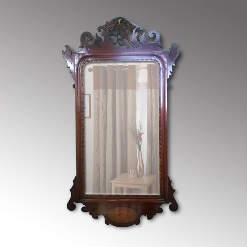 Edwardian Chippendale Style Mahogany Framed Mirror