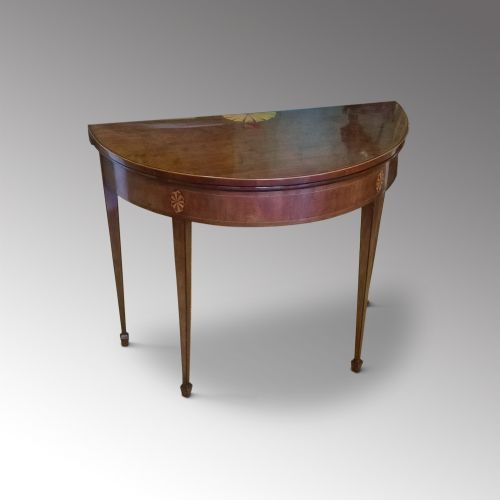George III Mahogany Half Moon Card Table