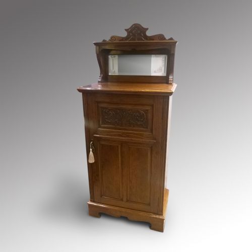 Art Nouveau Walnut Music Cabinet