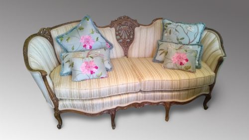 French Walnut Framed Settee