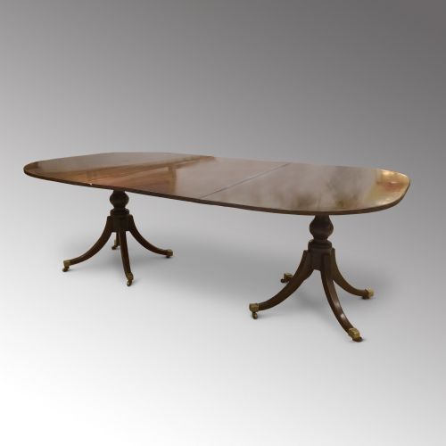 Regency Mahogany Twin Pillar Dining Table
