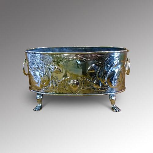 Art Nouveau Brass Table Top Planter