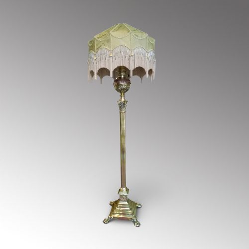 Victorian Brass Extending Standard Oil Lamp