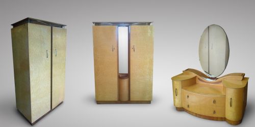 Birds Eye Maple Art Deco Bedroom Suite