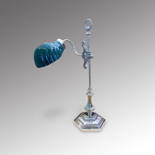 1920'S Brass Hooded Desk Lamp