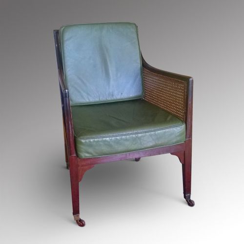 Regency Mahogany Bergere Library Chair