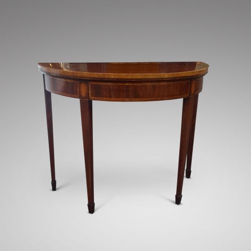 George III Mahogany  Demi Lune Card Table