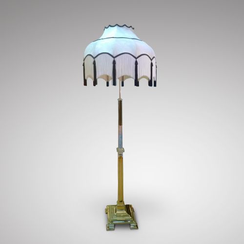 Art Deco Brass Extending Standard Lamp