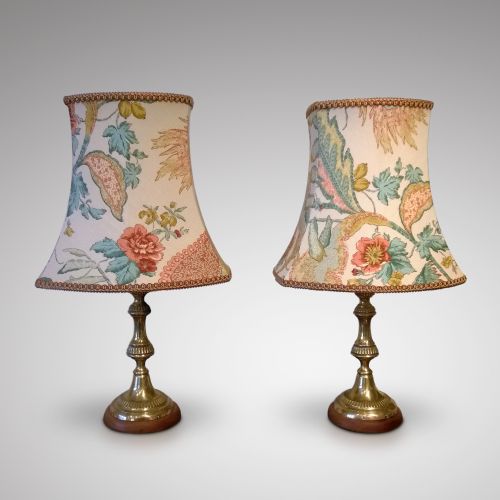 Pair Brass Lamps