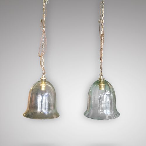 Pair of Shaped Glass Lamps