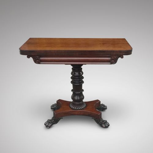 William IV Rosewood Fold Over Card Table