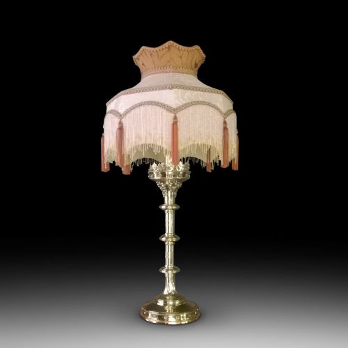 Pair of French Gothic Style Brass Candlestands
