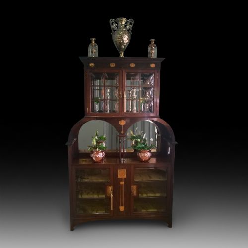 Art Nouveau Mahogany Display Cabinet