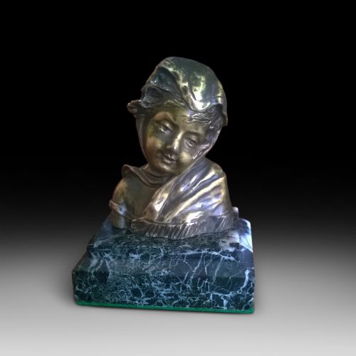 
Minature Bronze Bust of a Young Lady
