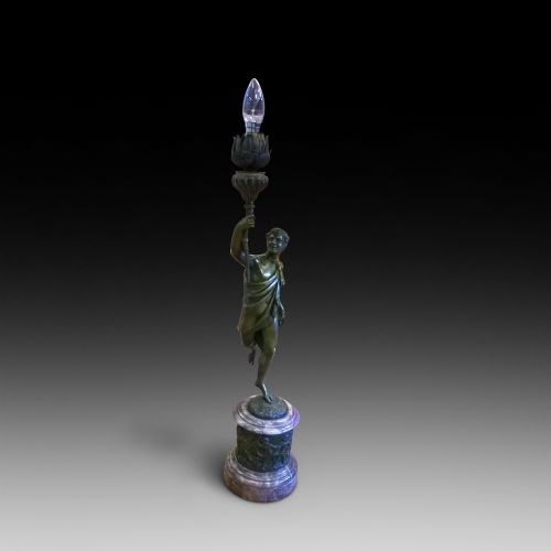 Late 19th Century Spelter Figural Lamp