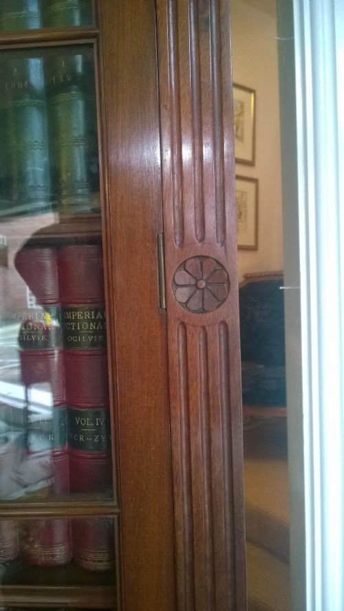 fig 1. Pair of late 19thC walnut Gillows secretaire cupboard bookcases