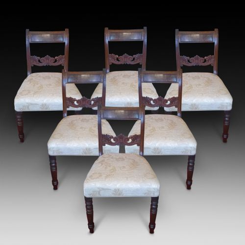 Set of Six 6 Early Victorian Dining Chairs